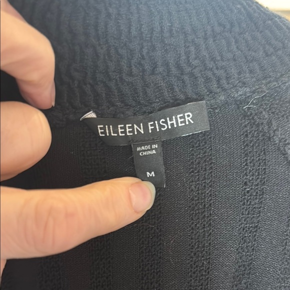 Eileen Fisher Black Open Front Cardigan - Picture 7 of 8